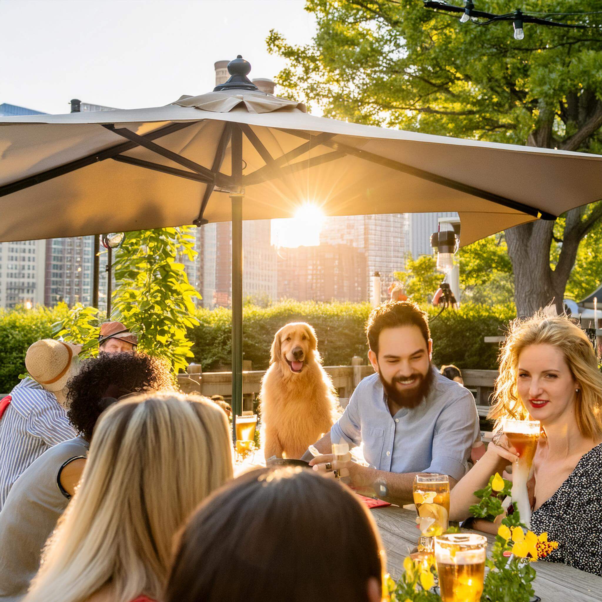 Flo & Santor Patio -  Setting- A sunny summer day in Chicago's South Loop neighborhood